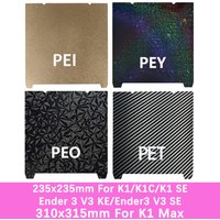 310x315mm Build Plate For Creality K1 Max PEI PET PEO PEY Spring Steel 235x235mm For K1/K1C/K1 SE/Ender 3 V3 KE/Ender3 V3 SE