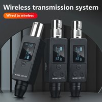 2 Channel UHF Wireless Microphone Converter XLR Rechargeable Battery Transmitter & Receiver Microphone for Dynamic Microphones