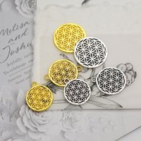 20pcs/Lot Antique Flower of Life Charms Connectors Pendants For DIY Bracelets Jewelry Making Finding Supplies Accessories