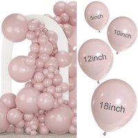 100Pcs Dusty Pink Balloons Kit 5/10/12/18" Cavern Pink Balloon Boho Baby Shower Wedding Anniversary Birthday Party Decorations
