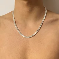 Trend High Quality 925 Sterling Silver 6MM Geometry Chain Necklaces For Men's Woman Fashion Designer Wedding Jewelry Gift