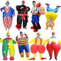 New Clown Inflatable Costume, Funny Suit, Mascot Purim, Halloween and Christmas Party Cosplay Costume for Adults, with Multiple