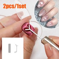 2pcs/set Y-shape Cat Eye Nail Magnet Bar Combination 3D Heart Shaped Effect Gel Polish Magnet Stick New Nail Art Manicure Tools