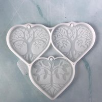 Heart Shaped Tree Of Life Silicone Mold Epoxy Non-Stick Moulds For Living Room Kitchen Doors Walls Decorations