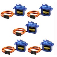 5 Pcs SG90 Micro Servo Motor Mini SG90 9g Servo Kit Compatible with RC Helicopter Airplane Car Boat Robot Arm/Hand/Walking/Door