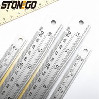 Stainless Steel Ruler Set 6 8 12 16 20 Inch High Precision Double Sided Graduation Scale Metal Rulers for Office Drawing Tools