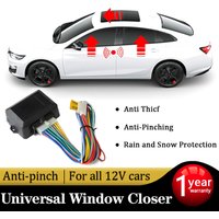 Sinovcle Car Power Window Closer For 4 Doors Auto Intelligent Close Windows Remotely Module Alarm System