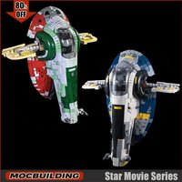 Star Movie MOC Building Blocks UCS Slave 1 Spaceship Model Starfighter DIY Assemble Technology Bricks Collection Toys Xmas Gifts