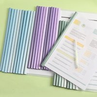 10pcs Transparent File Document Thicken Draw Rod A4 Folder Test Paper Storage Bag Clip Office Folder Organizer Office Supplies