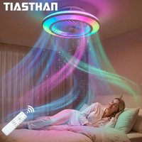 Smart Remote Controlled Ceiling Fan RGB Light AC220Vโ Variable Frequency Motor with Stepless Speed & Color Temperature Adjustmen