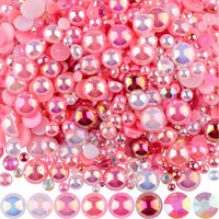 30g Flatback Pearls and Rhinestones for Crafts, 2mm-10mm Mix for Nails Face Bottles Tumblers White|Pinks