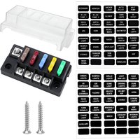 12V Fuse Box Kit With LED Indicator - 4-Way Blade Fuses, ATO Compatible, Cover For Cars, Boats, RVs & Trucks.