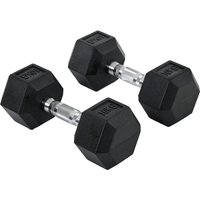 2x10kg Hex Dumbbells Set Rubber Dumbbells Weight Lifting Equipment Fitness Home Gym,Versatile fitness tool