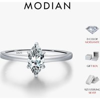 MODIAN D Color Marquise Cut Rhombic Moissanite 925 Sterling Silver Luxury Band Rings For Women Wedding Fine Jewelry Gifts