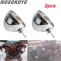 1 Pair Chrome Dietz 7" Headlight Buckets Assembly Wired Headlamp Housing Bucket Shell for Hot Rods Car Cruiser Retro Motorcycle