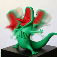 3D printed Hopperes Lizards Tom in Red Hoodie Model Toys – Funny Lizard Figurine Desk Decor for Adult & Kids Birthday Gift