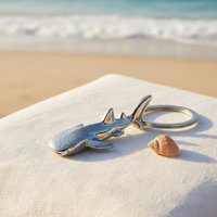 Metal Whale Shark Keychain Mini Size Ocean Creative Pendant for Bags Car Key Rings Unique Animal Lover Gift