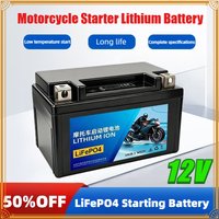 Motorcycle Battery 12V 4.0AH-30.0Ah CCA 200A-400A LiFePO4 Scooter Starter Built in BMS Lithium Battery Voltage Protection ATV