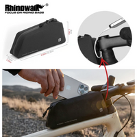 Rhinowalk Bike Top Tube Bag 1L Waterproof Bike Frame Bag Screw Or Strap Installation Bikepacking Accessories Cycling Storage Bag