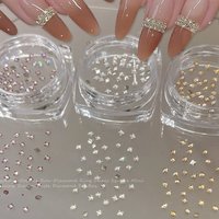 150pcs Square Zircon Nail Art Diamonds in Pink Clear Gold Mixed Colors 3 Bottles Metal Rhinestone Luxury Manicure DIY Parts