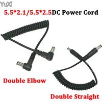 1Piece DC 5.5*2.1/5.5*2.5mm Male/Female DC Power Retractable Cord Power Adapter DC Jack Plug 5.5mmx2.1/2.5mm Cable With Spring