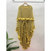 Miyake Hot-selling New Mesh Striped Vest Skirt Pleated Temperament Dress Women's Clothing 2025 Spring and Autumn New Models
