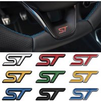 3D Metal ST Letters Car Steering Wheel Emblem Badge Sticker for Ford ST Fiesta Focus Edition KUGA Mondeo Focus X 2 3