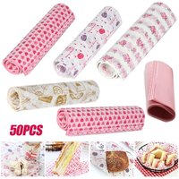 50sheets of disposable oil-resistant wax paper, used for packaging, such as sandwiches, hamburgers, and candy for food packaging