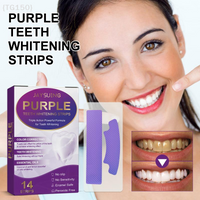 【TG150】14Pcs Purple Teeth Whitening Strips - Oral Fresh Breath Clean Yellow Dental Bleaching Tooth Whitener Patches【WT】