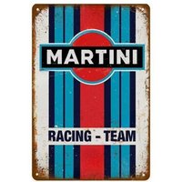 Martini Racing Team Vintage Tin Sign Retro Wall Art Garage Decor Collectible-Aluminum
