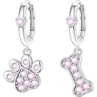 CYCUFF 925 Sterling Silver Pink Bone Cute Claw Love Earrings Original Jewelry Drop Earrings Jewelry Party Anniversary Gifts