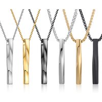 Mens Jewellery New Vintage Rectangle Pendant Necklace Men Width 3mm Stainless Steel Handmade Chain Necklace for Men Jewelry Gift