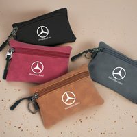 Suede Portable Car Key Bag Zipper Wallet Card Coins Pouchs For Mercedes Benz A C E S G Class GLC CLE CLA GLB GLS W177 W205 W213