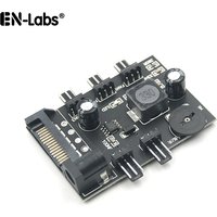 3pin Fan Controller Hub,3 4 Channel Molex or SATA Fan Splitter w/ Control Knob Computer PC Case 12V Fan Cooler Speed Temperature