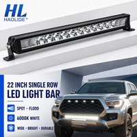 UNISHINE 22 Zoll 3D-Projektor LED-Lichtleiste, einreihig, Spot- und Flutlicht-Kombination, 12V 24V LED-Arbeitsscheinwerfer für 4x4-Trucks, Pickups und Offroad-Einsatz