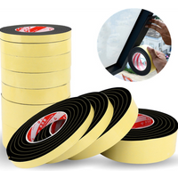10M EVA black foam sponge rubber strip tape Strong adhesive Anti-collision Waterproof Window Door Seal Strip Weather Stripping