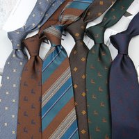 Linbaiway Men's Business Printed Neck Ties for Men Handmade Polyester Necktie for Man Suits Wedding Slim Neck Tie Cravats