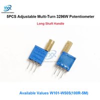 5PCS 3296W Potentiometer Adjustable Multi-Turn Long Shaft Handle 100R 200R W103 W104 W503 1K 2K 5K 10K 20K 50K 100K 200K 500K 1M