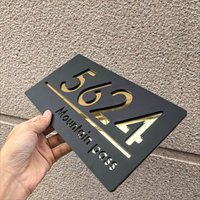 Custom 3D Modern Sign House Numbers Acrylic Sign Personalized Laser Cutting Outdoor Street Address Name Large Home Decor Plate