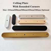 Long Ceiling Plate With Rounded Corners Multi Size DIY Black/White/Brass Gold 1/2/3Holes Light Fittings Accessories Lamp Base