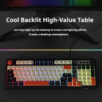 EWEADN Pro Gaming Keyboard Wired, 98-Key Silent Rainbow RGB Backlit, Ergonomic Compact Keyboard for eSports, Office, PC Gamers