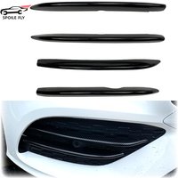 2020 To Up For Mercedes Benz CLA W118 C118 CLA35 Front Bumper Air Vent Splitter Canard Spoiler Grille Glossy Black Carbon Look