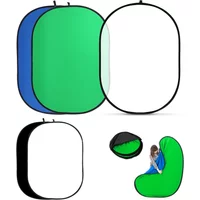 TENWISH 100*150cm / 200*150cm 2in1 Collapsible Chromakey Background Studio Green Screen Oval Reflector Solid White Backdrops