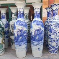 Floor vase hand-painted large vase large home decoration elegant antique Chinese floor vase
