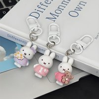 Kawaii Miffy Rabbit Keychain Cute Outfit Miffy Rabbit Keychain Cute Girlish Cartoon Student Bag Best Friend Gift