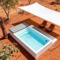 Swimming Pool with Sofa Fiberglass Durable Low Maintenance Pool for Family Residential Garden