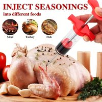 Food Grade Acrylic Meat Injector Syringe Kit, 1.5 Oz / 45ml Marinade Injector for Turkey Chicken, BBQ Grilling Accessories Set