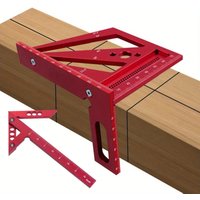 Carpenter Square Aluminum Square Protractor Center Finder Woodworking 3D Multi Angle Layout Measuring Ruler Center Scribe Gauge