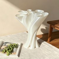 Simple 3D Printed White Ceramic Vase Ornaments Home Bedroom Table Flower Arrangements Decoration Item Homestay Store Accessories