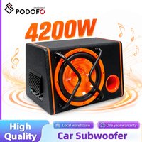 Podofo 4200W Subwoofer o dużej mocy do samochodu, wzmacniacz basowy, głośnik o dużej mocy z kablem audio do różnych modeli pojazdów